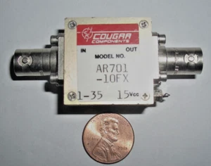TELEDYNE COUGAR 10-700 MHZ AMP 10DB AR701-10FX - Picture 1 of 2
