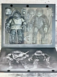 NECA TMNT Monsters Creature Double Feature Ultimate Leonardo Raphael B&W - Picture 1 of 9