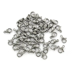 10 broches de langosta de acero inoxidable 9 mm x 5,5 mm x 3 mm - FD536 NUEVO3 - Imagen 1 de 2