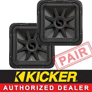 2 KICKER 45L7R124 CAR AUDIO 12" L7R SQUARE SUBWOOFER SUB DVC 4-OHM L7R124 PAIR - Picture 1 of 5