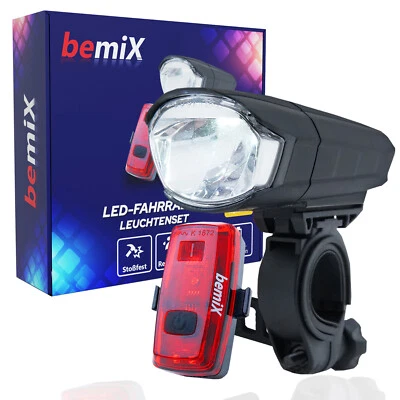bemiX LED Fahrradlicht Set StVZO NEU LUX Fahrradlampen Set Fahrrad Beleuchtung  - Bild 1 von 4
