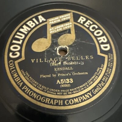 12” Columbia 78RPM Prince’s Orchestra - Village Belles A5133 V+ - Image 1 of 4