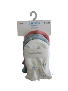 Carters Neu mit Etikett Neugeborene Mädchen 3er Pack Fäustlinge - Bild 1 von 4
