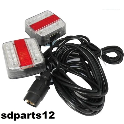 Kit Magnetico Fanali Posteriori A Led Carrellino Carrello Rimorchio Luci Fanale - Immagine 1 di 4