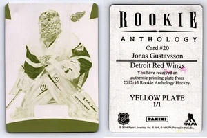 JONAS GUSTAVSSON 2012-13 Rookie Anthology Printing Plate 1/1 - Picture 1 of 1