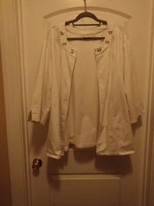 White Plus Size Womens Jacket With Grommets 4XL Java. A2 - Picture 1 of 6