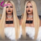 Peruvian #4 613 Blonde Ombre 13*6 T Lace Front Silky Straight Human Hair Wig