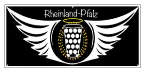 Aufkleber Dubbeglas „Geflügelte Schorle“ Pfalz Schild Folie s/w | Größe wählbar - Bild 1 von 1