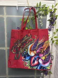 Christian Audigier "CHARMED LIFE" Print Tote Bag Red - Picture 1 of 14
