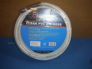 CAL-Hawk 100ft Clear PVC 300psi Air Hose Nylon Bound 2 Layers 1/4 NPT Male *ND4 - Picture 1 of 7