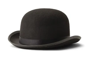 Dress-Up-America Derby Hat - Derby Bowler Hat for Men - Black Bowler Hat Costume - Picture 1 of 4