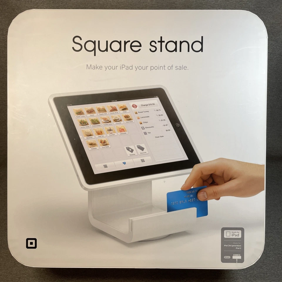 SQUARE STAND Point of Sale POS for iPad 2 (3rd) 30 pin connector W/ Card Reader - Image 1 of 4