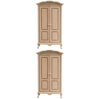 2pcs Mini Möbel Holzgarderobe Miniaturgarderobe Modell Mini House Accessoire - Bild 1 von 4