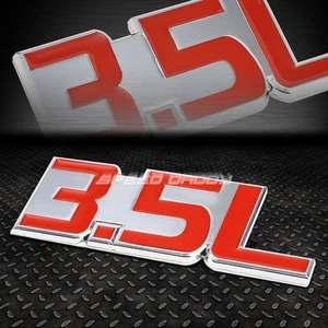 METAL BUMPER TRUNK GRILL FENDER EMBLEM DECAL STICKER BADGE CHROME RED 3.5 3.5L - Bild 1 von 2