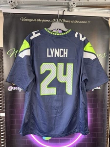 Authentic Nike Marshawn Lynch #24 Seattle Seahawks NFL Football Jersey - Picture 1 of 5