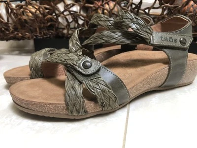 Sandalias Taos Trulie Trenzadas Confort Cuero Oliva EU 42 US 11/11.5 Hechas en España Foto 1 de 4