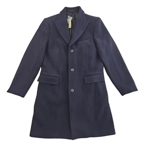 NEW J.Crew Men's $598 Ludlow Topcoat Heavyweight Wool Navy Size 40L NWT BS472 - Picture 1 of 23