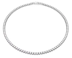 Neu mit Karton Swarovski Matrix Tennis Halskette Rundschliff, rhodiniert - 5681801 (Größe L) - Bild 1 von 6