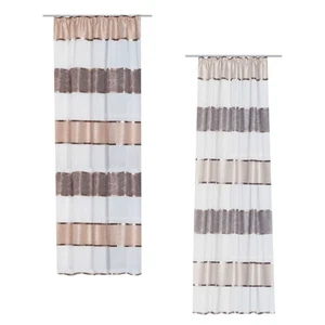 HOME WOHNIDEEN Luna Jacquard-Fertigschal Dekoschal Vorhang Querstreifen 140x245 - Bild 1 von 5