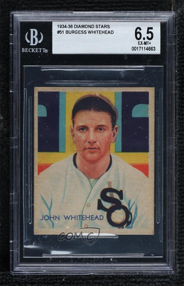 1934-36 National Chicle Diamond Stars R327 John Whitehead #51 BGS 6.5 - Image 1 of 2