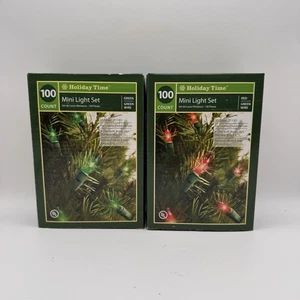 Holiday Time GREEN & RED Mini Light SET 23.5' 100 COUNT Each (2 Boxes) NIB - Picture 1 of 5