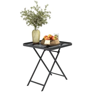Gartentisch klappbar 70 x70 cm, Wetterfest Balkontisch mit Ausschnitt-Design - Bild 1 von 10