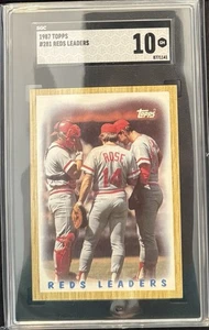 1987 Topps #281 Reds Leaders Pete Rose SGC 10 Gem Mint - Picture 1 of 2