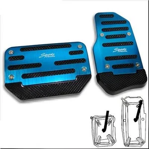 CAR Automatic Transmission Pedals Aluminum BLUE X 2 PIECES #1 - Picture 1 of 3