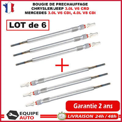 6 Bougie de préchauffage pour Chrysler 300C Grand Cherokee 3.0 V6 CRD 218 218CH - Photo 1/4