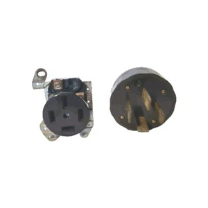 Vintage Arrow-Hart A-H & H 60A 250V gerade Klinge Stecker und Buchse Hergestellt in den USA LESEN - Bild 1 von 12