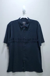 Quiksilver Shirt Men Medium Black Button Up Beach Fishing Surfing Casual Solid M - Picture 1 of 12
