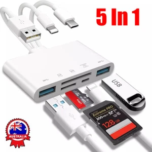 For IPhone/iPad 5 In 1 Memory Card Reader USB 3.0 OTG Adapter SD Card Reader - Picture 1 of 16
