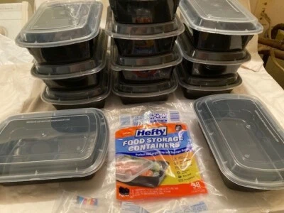 HEFTY 38OZ FOOD STORAGE CONTAINERS (12 WITH SNAP LIDS) BPA FREE - MICRO SAFE - Image 1 of 4