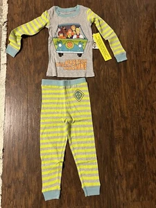 Scooby Doo Pajama Set Size 4 Mystery Machine 2 Pc PJs Snug Fitting Pants Top NWT - Picture 1 of 12
