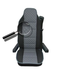 Cojín de asiento de camión Funda de asiento Cojín de asiento Gris Cuero ecológico para DAF LF 45 XF Euro 6 - Imagen 1 de 1