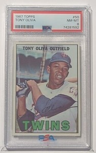 1967 Topps #50 Tony Oliva PSA 8 NM-MT Minnesota Twins Baseball Card HOF Invest!