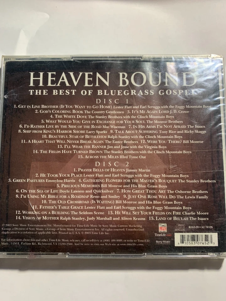 Heaven Bound  The Best of Bluegrass Gospel 2 CD Set New Sealed Time Life Foto 1 de 1