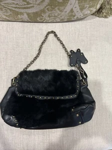 Borsa donna in pelliccia nera Gianni Bini - Foto 1 di 6