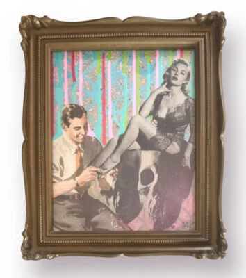 Collage de medios mixtos de Pete Reilly THR “…A Better Bombshell” 10” X 12” enmarcado Foto 1 de 2