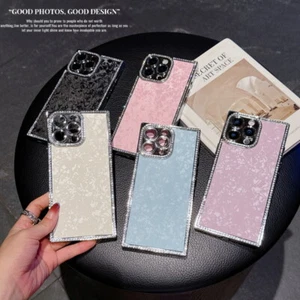 For iPhone 16 15 14 Pro Max 13 ShockProof Diamonds Plating Silicone Case Cover - Picture 1 of 14