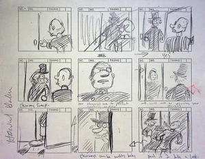 Rugrats 1991 Producción Howard E. Bake FIRMADO Dibujado a Mano Storyboard Página - Imagen 1 de 3