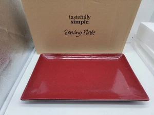 Tastefully Simple Red Rectangle Serving Plate No 421879 - Picture 1 of 6