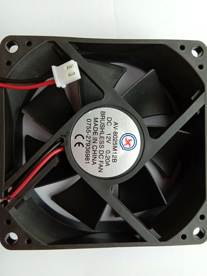 1 pcs Brushless DC Cooling 7 Blade Fan 8025B 12V 80x80xx25mm 2 Wire Ball Bearing - Image 1 of 1