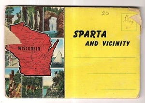 SPARTA and VICINITY Wisconsin Postcard FOLDER 16 Black & White Paper Views WI - Picture 1 of 2
