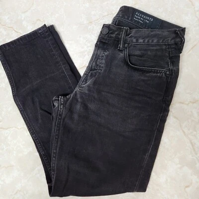 Pantalones de mezclilla para hombre ALLSAINTS pistola cónicos descoloridos lavados negros talla 30x27 Foto 1 de 4