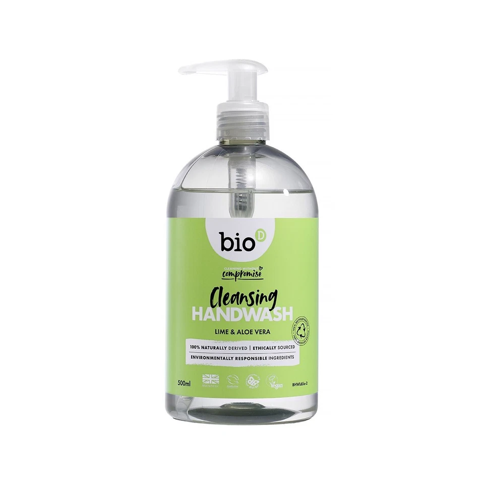 Bio-D Cleansing Handwash Lime & Aloe Vera.  Eco Friendly. Vegan. - Image 1 of 1