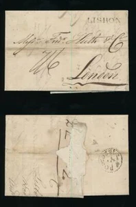 PORTUGAL 1826 LETTER to FRED HUTH LONDON FPO POSTMARK - Picture 1 of 3