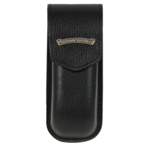 Estuche para gafas de sol Chrome Hearts de cuero negro soporte para cigarros logotipo desplazamiento - Imagen 1 de 12