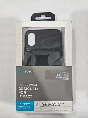 Speck Presidio Wallet Case for Apple iPhone X and Xs - Black - Image 1 of 4