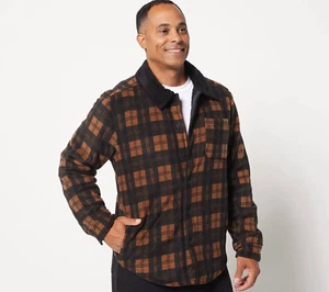Chaqueta polar Cuddl Duds para hombre Bonded Sherpa marrón 2XL nueva - Imagen 1 de 3